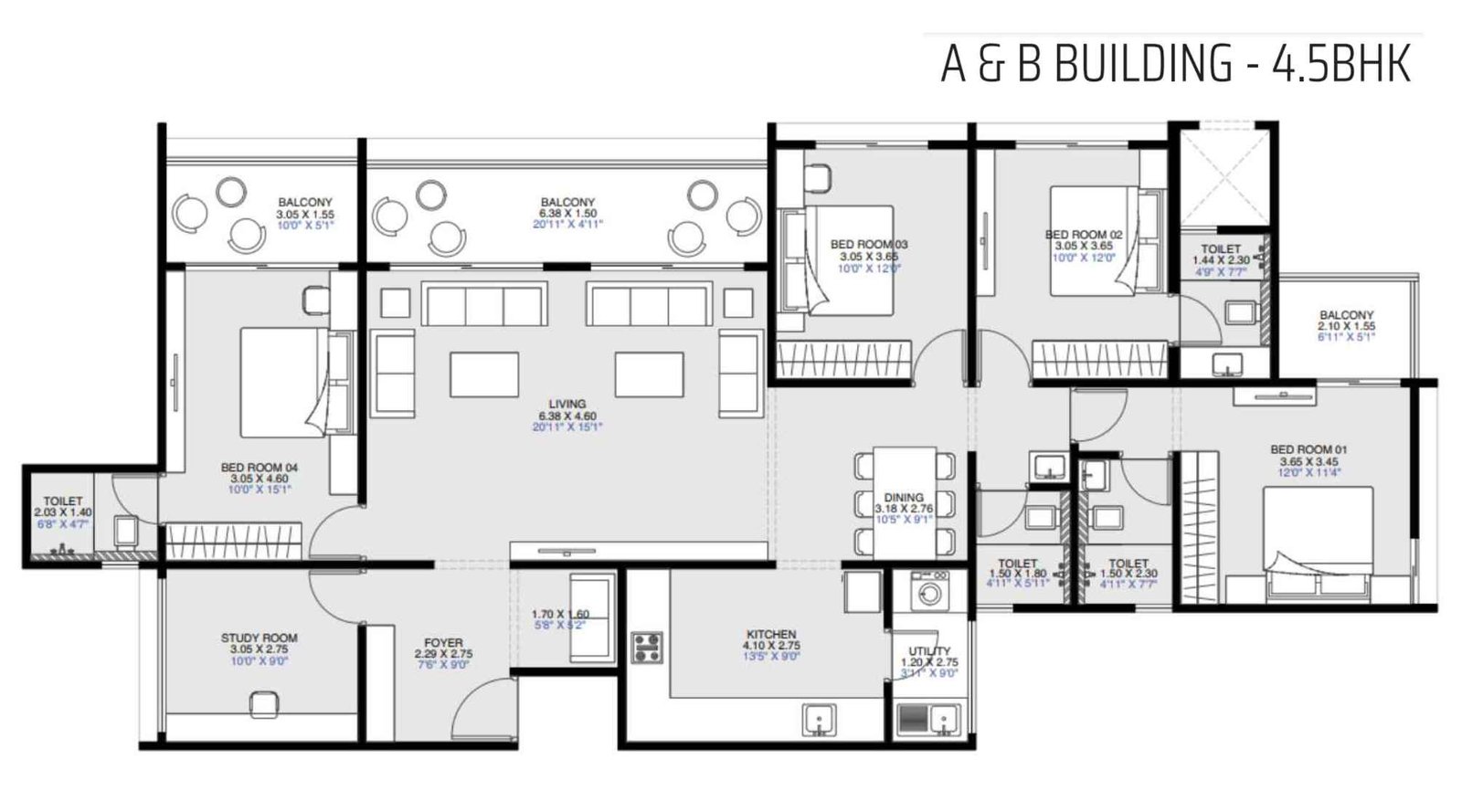 Silver-Astra-Floor-Plan-4.5 bhk
